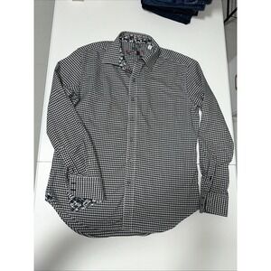 Robert Graham Shirt Men Long Sleeve LARGE Reversible Cuffs Picnic Checker Classy